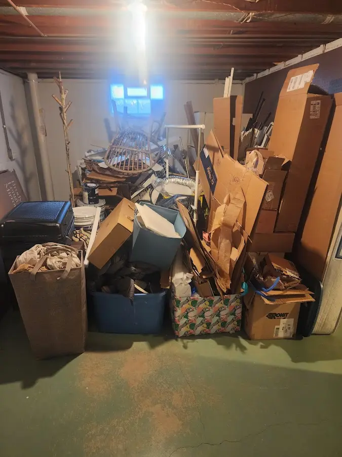 Roll-off dumpster container at job site for 6 Yard Dumpster Rental in North Branch